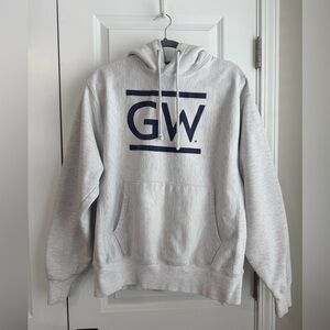 Vintage Champion Reverse Weave Mens GW George Washington Hooded Sweatshirt Large